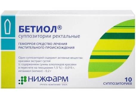 Свечи от геморроя Бетиол